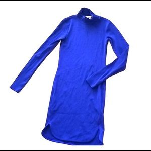 New Turtle Neck Blue Mini Dress